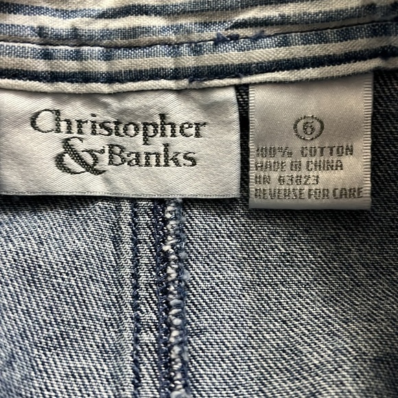 Christopher & Banks Long Front Button Up Denim Maxi Skirt Pencil High Waist Sz 6 - Picture 8 of 8